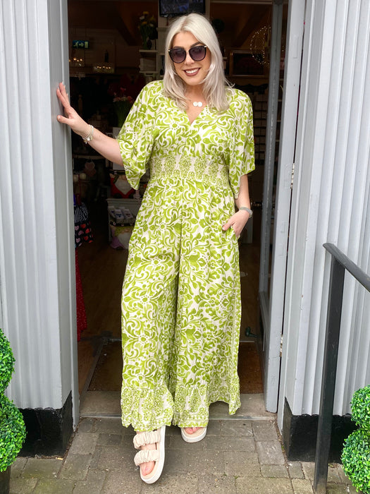 The Iris Jumpsuit - Lime Green