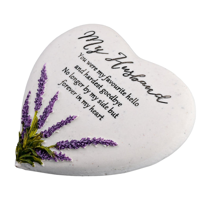 Thoughts Of You - Husband Heart Stone Memorial - Light Your Way