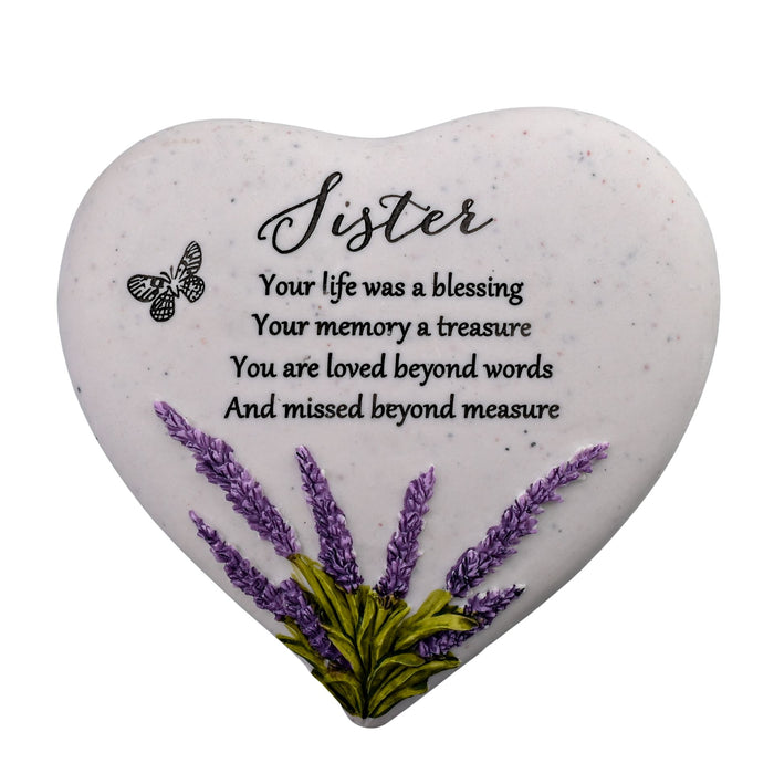 Thoughts Of You - Sister Heart Stone Memorial - Light Your Way