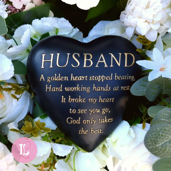 Thoughts Of You - Husband Graveside Memorial - Dark Grey