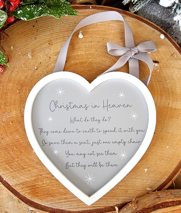 Hanging Christmas Heart Memorial Sentiment